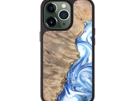 iPhone 13 Pro Wood+Resin Phone Case - Major (Blue, 682088) For Cheap