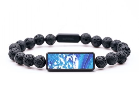 Lava Bead ResinArt Bracelet - Danny (Blue, 679633) Fashion