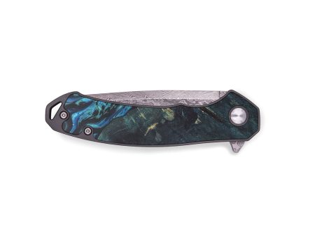 EDC Wood+Resin Pocket Knife - Roosevelt (Blue, 679540) For Discount