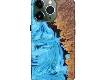 iPhone 13 Pro Wood+Resin Live Edge Phone Case - Dustin (Blue, 679391) For Cheap