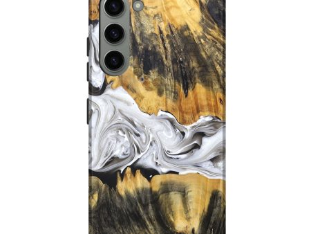 Galaxy S23 Plus Wood+Resin Live Edge Phone Case - Brielle (Black & White, 679101) Online Sale