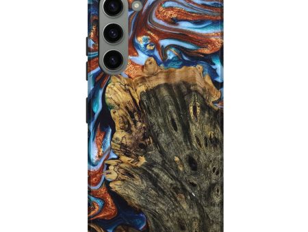 Galaxy S23 Plus Wood+Resin Live Edge Phone Case - Sheryl (Teal & Gold, 680155) Fashion