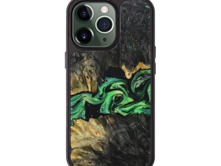 iPhone 13 Pro Wood+Resin Phone Case - Ron (Green, 680276) Fashion