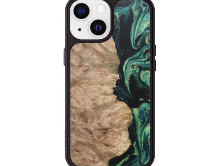 iPhone 13 Wood+Resin Phone Case - Alfred (Green, 681542) Supply