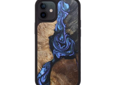 iPhone 12 Wood+Resin Phone Case - Delbert (Mosaic, 679197) For Sale