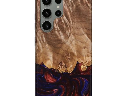 Galaxy S23 Ultra Wood+Resin Live Edge Phone Case - Brooks (Blue, 680532) Online Sale