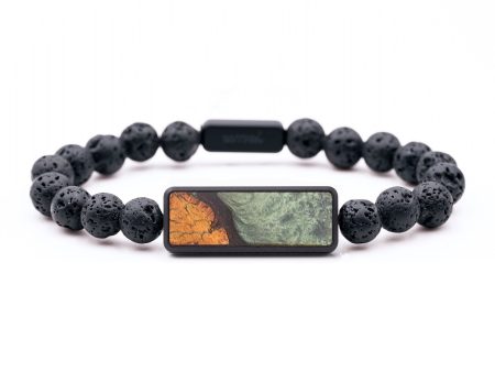 Lava Bead Wood+Resin Bracelet - Anita (Green, 679655) Online