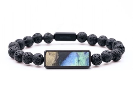 Lava Bead Wood+Resin Bracelet - Adrienne (Blue, 682259) Online