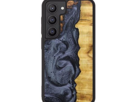 Galaxy S23 Wood+Resin Phone Case - Dennis (Pure Black, 677842) Supply