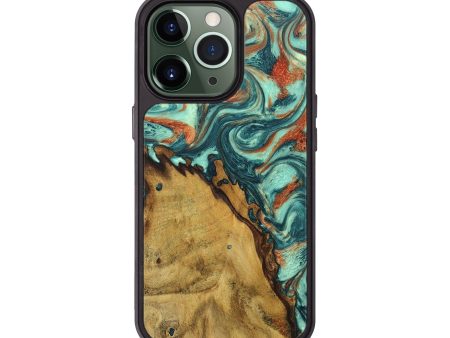 iPhone 13 Pro Wood+Resin Phone Case - Belinda (Green, 678494) Fashion