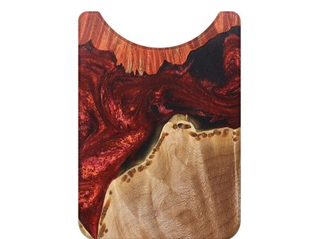 Live Edge Wood+Resin Wallet - Addie (Red, 678241) For Discount