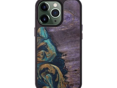 iPhone 13 Pro Wood+Resin Phone Case - Oakley (Teal & Gold, 677694) Online now