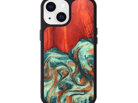 iPhone 13 Wood+Resin Phone Case - Hattie (Green, 678383) on Sale