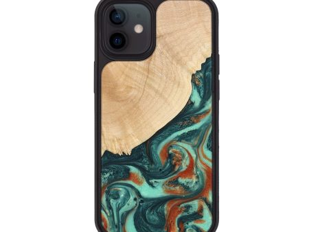 iPhone 12 Wood+Resin Phone Case - Christi (Green, 678500) Online Sale