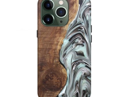 iPhone 13 Pro Wood+Resin Live Edge Phone Case - Madyson (Blue, 682476) Cheap