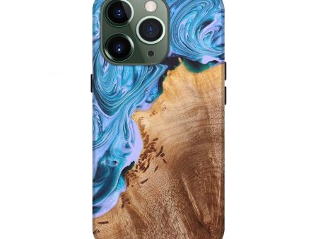 iPhone 13 Pro Wood+Resin Live Edge Phone Case - Robert (Blue, 680382) Online Hot Sale