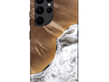 Galaxy S22 Ultra Wood+Resin Live Edge Phone Case - Brittany (Black & White, 680949) Online Hot Sale