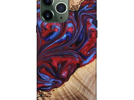 iPhone 13 Pro Max Wood+Resin Live Edge Phone Case - Evangeline (Red, 680159) Online now