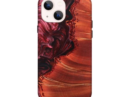 iPhone 14 Wood+Resin Live Edge Phone Case - Ian (Red, 678298) Sale