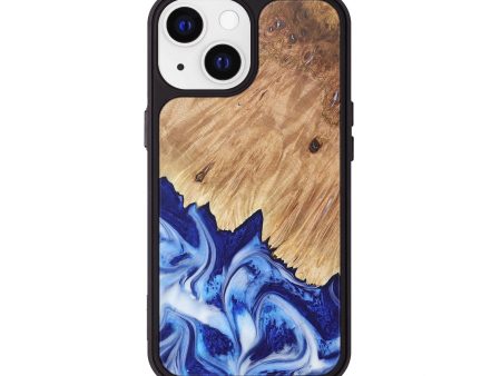 iPhone 13 Wood+Resin Phone Case - Aniya (Blue, 681513) Online Sale