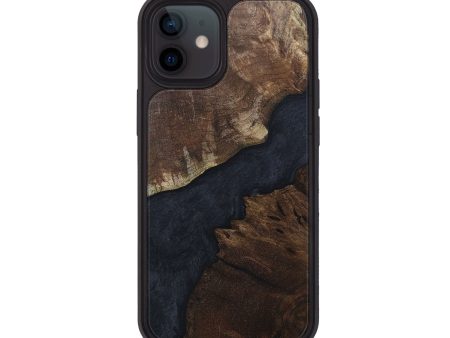 iPhone 12 Wood+Resin Phone Case - Dante (Pure Black, 680293) Online Hot Sale