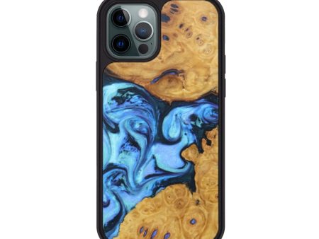 iPhone 12 Pro Wood+Resin Phone Case - Stacy (Blue, 681145) Online Sale