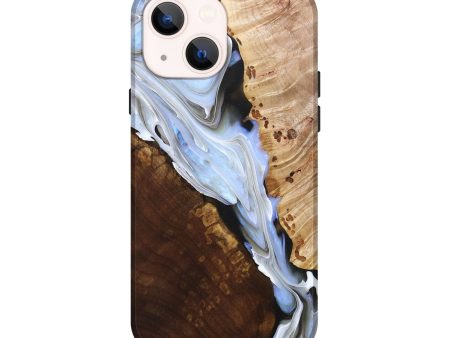 iPhone 14 Wood+Resin Live Edge Phone Case - Winifred (Black & White, 677526) Online Sale