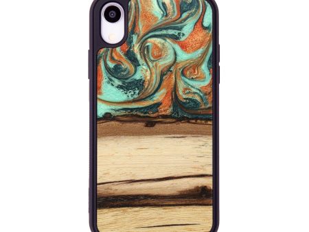 iPhone Xr Wood+Resin Phone Case - Tara (Green, 680471) Sale