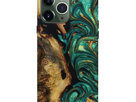 iPhone 13 Pro Max Wood+Resin Live Edge Phone Case - Adalyn (Green, 680545) Supply