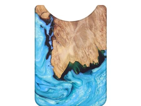 Live Edge Wood+Resin Wallet - Sofia (Blue, 679384) Online Sale