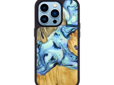 iPhone 14 Pro Wood+Resin Phone Case - Kristina (Mosaic, 678669) For Sale