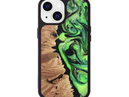 iPhone 13 Wood+Resin Phone Case - Teri (Green, 680176) Hot on Sale