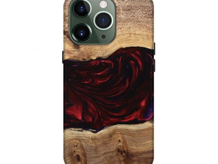 iPhone 13 Pro Wood+Resin Live Edge Phone Case - Tameka (Red, 682035) Hot on Sale