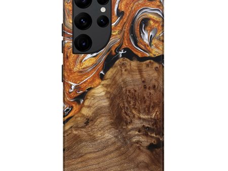 Galaxy S22 Ultra Wood+Resin Live Edge Phone Case - Aaron (Black & White, 681848) Cheap