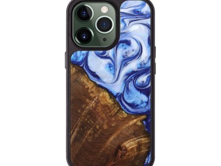 iPhone 13 Pro Wood+Resin Phone Case - Arlo (Blue, 680197) on Sale