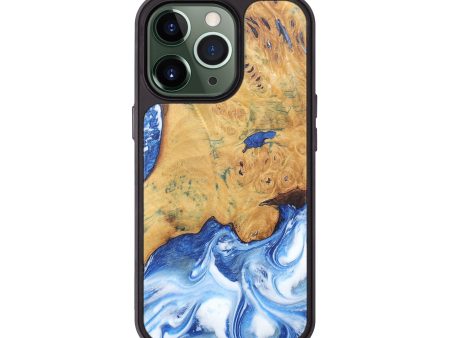 iPhone 13 Pro Wood+Resin Phone Case - Miguel (Blue, 682079) Cheap