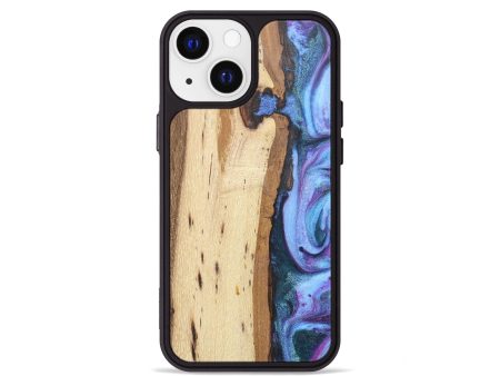 iPhone 13 mini Wood+Resin Phone Case - Emmanuel (Purple, 680715) Discount