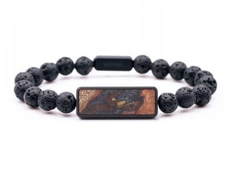 Lava Bead Wood+Resin Bracelet - Adelyn (Pure Black, 679774) Online Sale