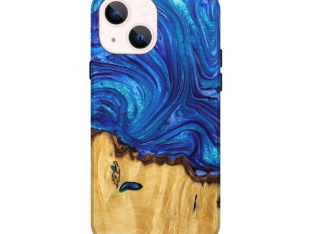 iPhone 14 Wood+Resin Live Edge Phone Case - Patricia (Blue, 680955) on Sale