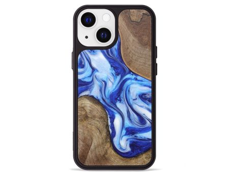 iPhone 13 mini Wood+Resin Phone Case - Muriel (Blue, 681506) Discount