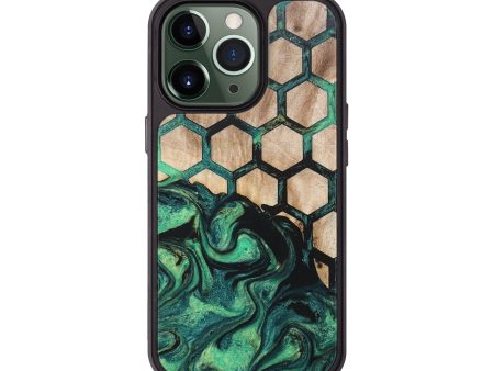 iPhone 13 Pro Wood+Resin Phone Case - Margot (Pattern, 681745) For Sale