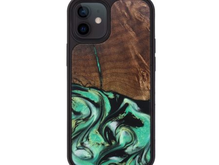 iPhone 12 Wood+Resin Phone Case - Ashley (Green, 677625) Supply