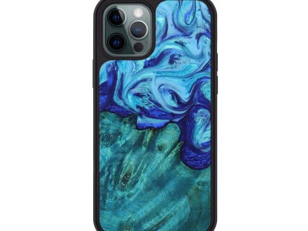 iPhone 12 Pro Wood+Resin Phone Case - Sherry (Blue, 680418) Online now