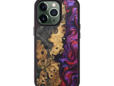 iPhone 13 Pro Wood+Resin Phone Case - Nevaeh (Red, 680906) Online Sale