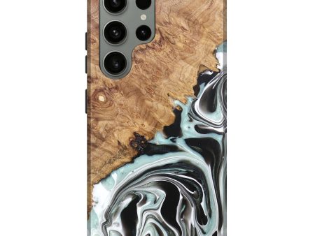 Galaxy S23 Ultra Wood+Resin Live Edge Phone Case - Jace (Black & White, 682525) Online