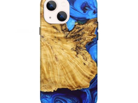 iPhone 13 Wood+Resin Live Edge Phone Case - Keisha (Blue, 677515) Supply