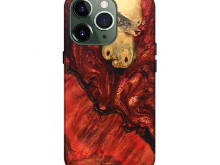 iPhone 13 Pro Wood+Resin Live Edge Phone Case - Christopher (Red, 678201) Cheap