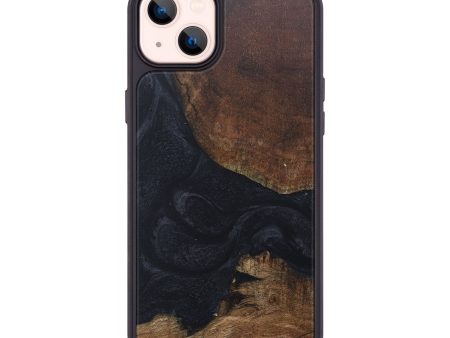 iPhone 14 Plus Wood+Resin Phone Case - Homer (Pure Black, 679458) Online Hot Sale