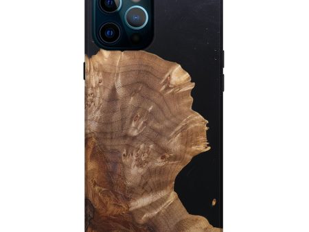 iPhone 12 Pro Max Wood+Resin Live Edge Phone Case - Gary (Pure Black, 682224) Online Hot Sale