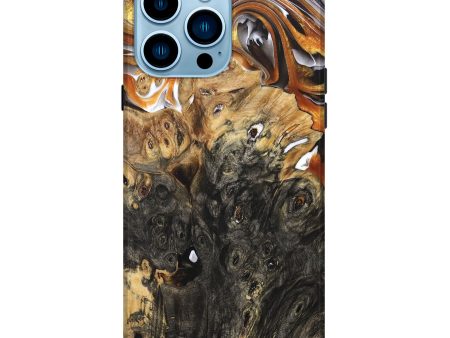 iPhone 14 Pro Max Wood+Resin Live Edge Phone Case - Deandre (Black & White, 680948) For Sale